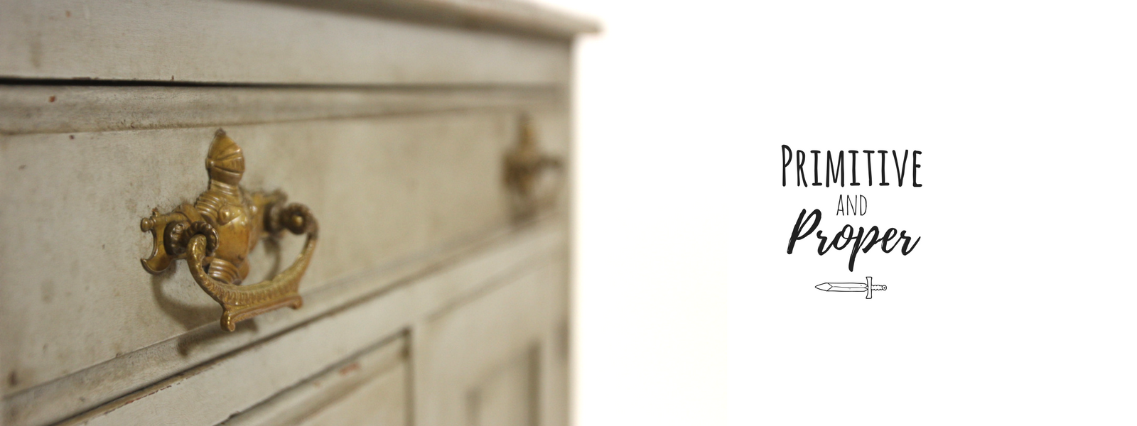 Primitive furniture antique commode, drysink or painted cupboard with brass knight pulls